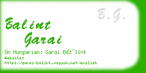 balint garai business card